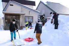 除雪しているようす