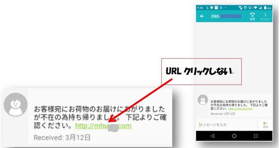 URL付きSMS