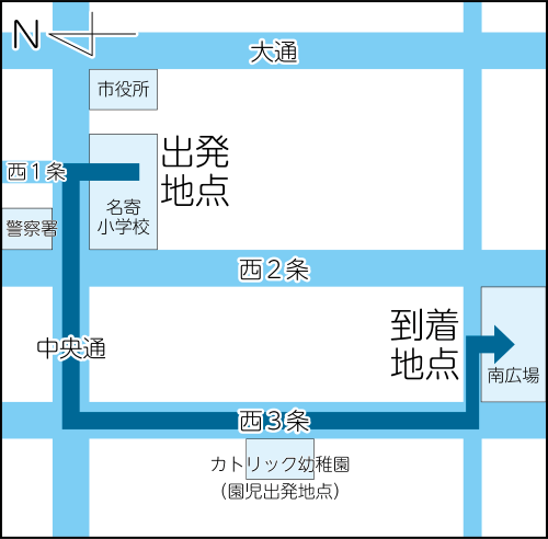 平和音楽大行進　行進経路
