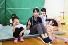 保育所競技が終わって休憩中