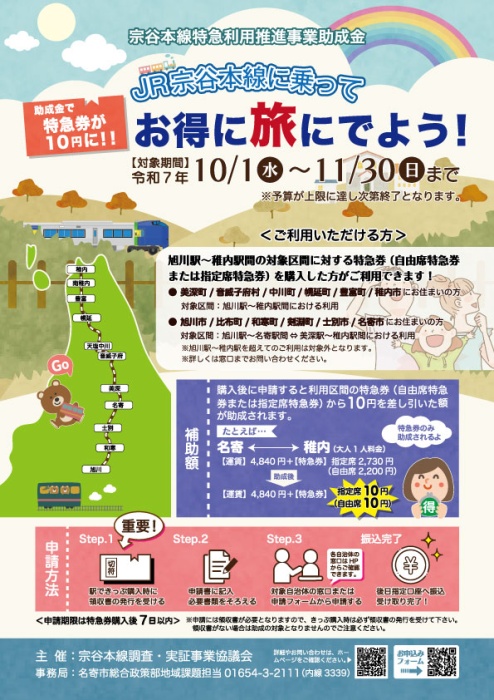 特急利用促進事業助成金チラシ