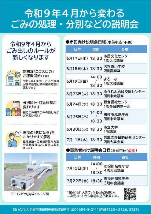市民説明会・事業者説明会チラシ